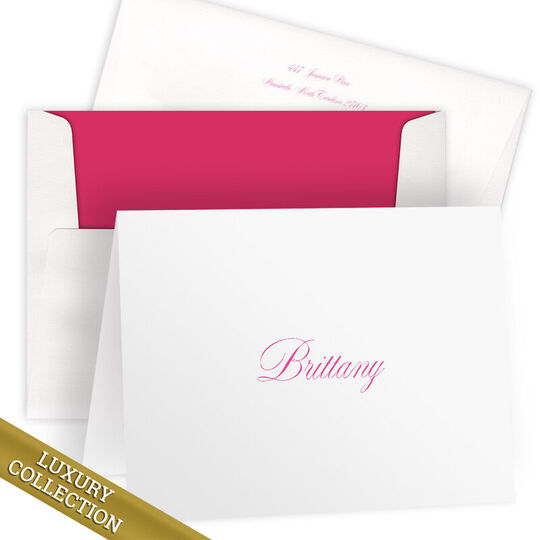 Luxury Brittany Folded Note Card Collection - Raised Ink